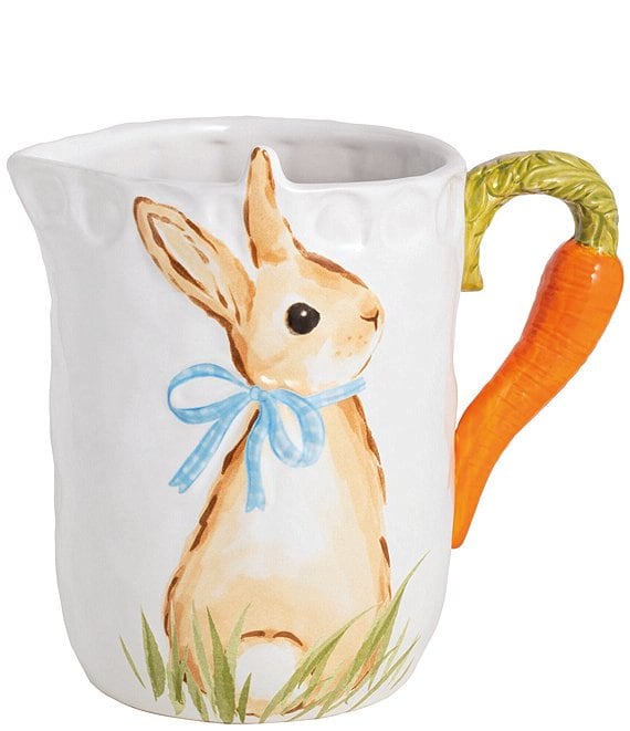 Mud Pie Bunny Carrot Handle Pitcher