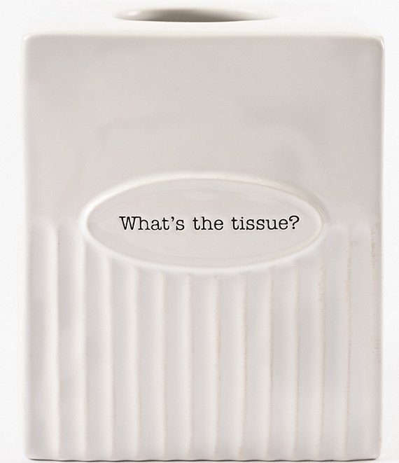 Color:White - Image 1 - Circa What's the Tissue? Tissue Box Holder