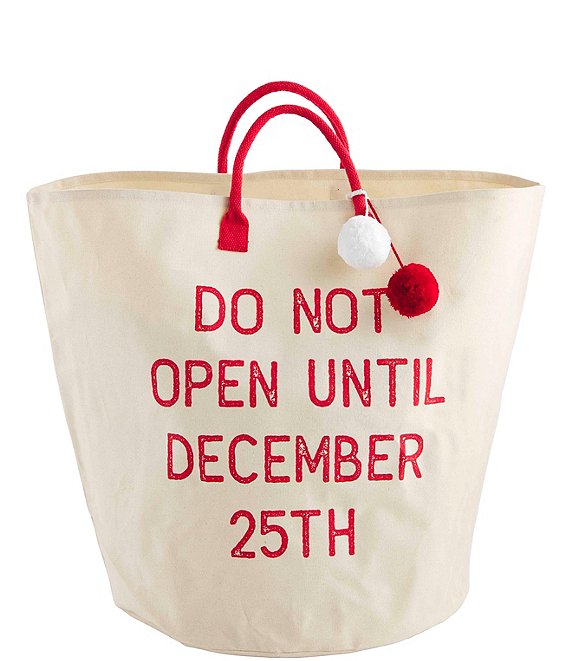 Mud Pie Holiday Do Not Open Until December 25th Tote Bag