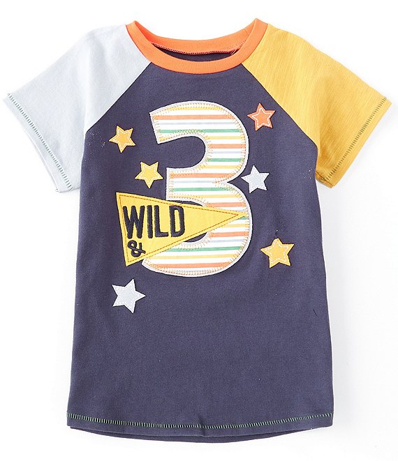Mud Pie Little Boys 3T Raglan Short Sleeve 3rd Birthday Boy