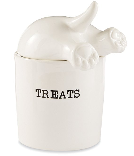 Color:White - Image 1 - Mud Puppy Collection Dog Tail Treat Canister