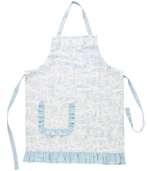 Mud Pie Toile Bunny Ruffle Apron