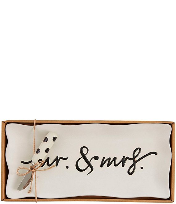 Mud Pie Wedding Mr. & Mrs. Hostess Tray Set