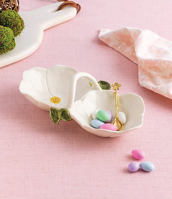 Mud Pie White Flower Double Tidbit Set | Dillard's