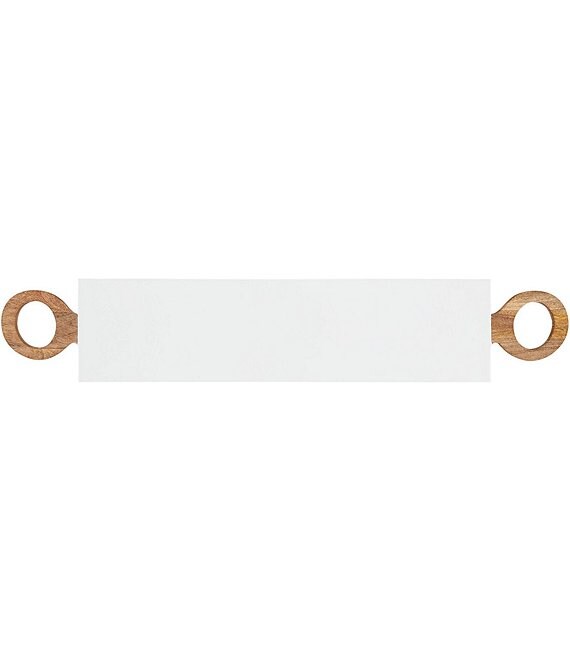 Mud Pie White Lacquer Wood Handle Long Serving Board