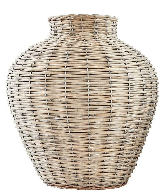 Mud Pie Woven Willow Decorative Vase