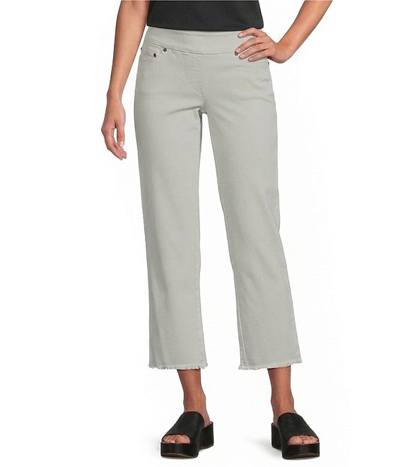 Multiples Solid Garment Dyed 4-Way Stretch Pull-On Crop Pants