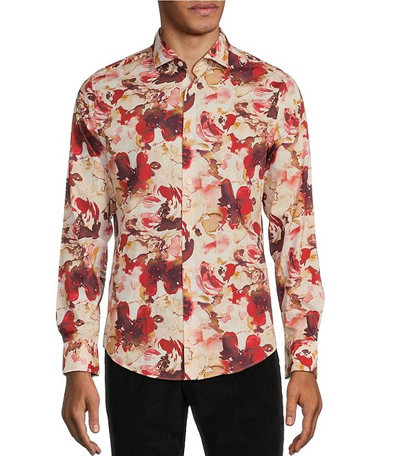 Murano Ancient Renaissance Collection Slim Fit Watercolor Long Sleeve ...