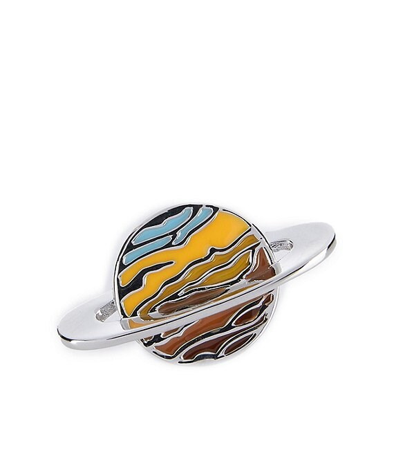 Murano Back To Space Collection Saturn Lapel Pin