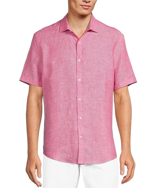 Murano Baird McNutt Linen Solid Short-Sleeve Woven Shirt | Dillard's