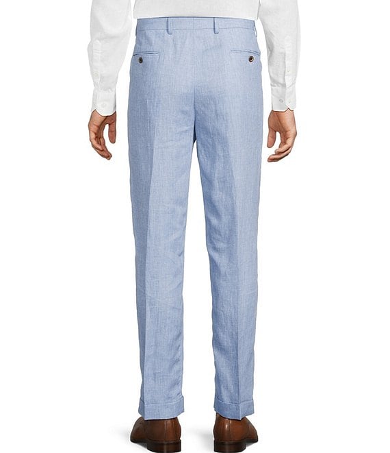 Murano Baird McNutt Linen Zac Classic Fit Flat Front Suit