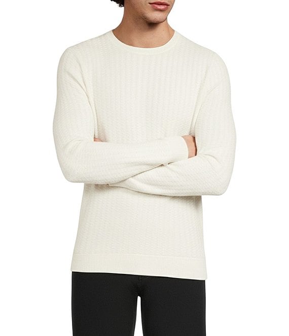 Murano Big & Tall Lux Textured Sweater, Cream - Image 1