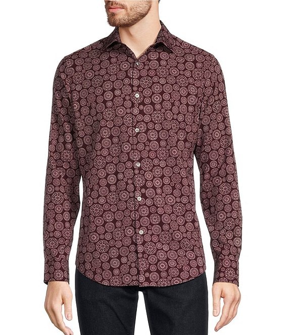 Murano Big Tall Slim Fit Performance Stretch Medallion Print Long Sleeve Woven Shirt Dillard s