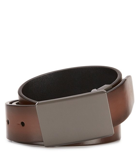 Murano Bronze Plaque Reversible Leather Belt | Dillard's