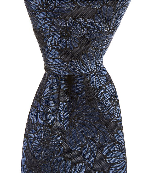 Murano Cade Flower Print 3#double; Silk Blend Tie