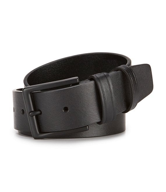 Color:Black - Image 1 - Casual Black Leather Belt