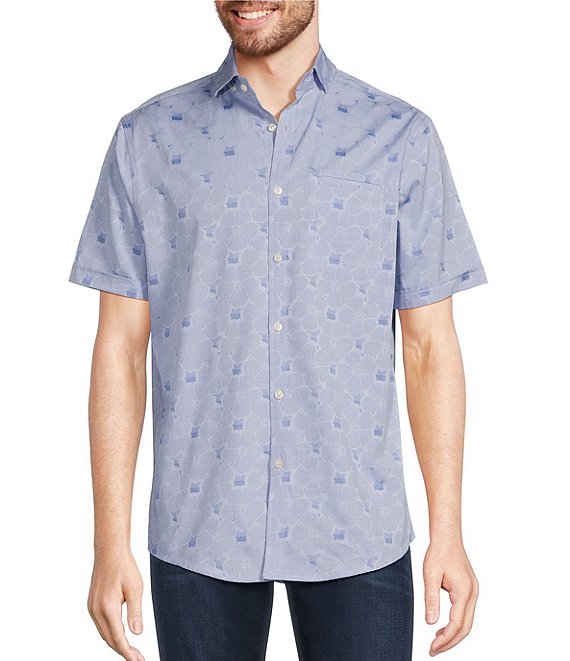 Murano Classic Floral Dobby Short Sleeve Woven Shirt | Dillard's