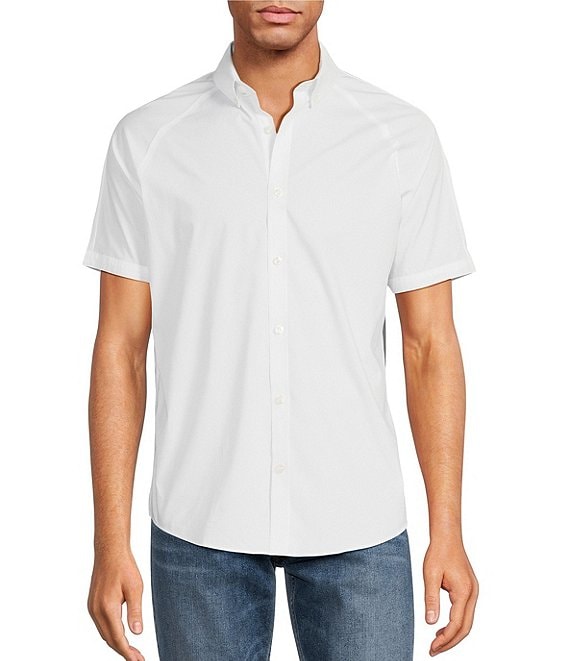 Murano Classic Solid Short Sleeve Woven Shirt | Dillard's