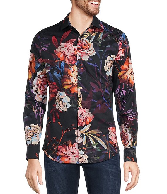 Murano Collezione Slim Fit Floral Print Long Sleeve Woven Shirt | Dillard's