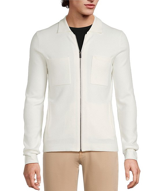 Murano Comfortable Lux Jersey Zip Coat Front Sweater