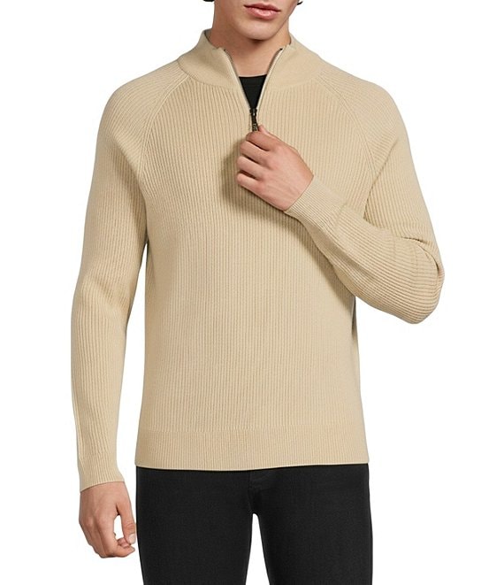 Murano Comfortable Lux Quarter Zip Long Sleeve Ribbed Sweater