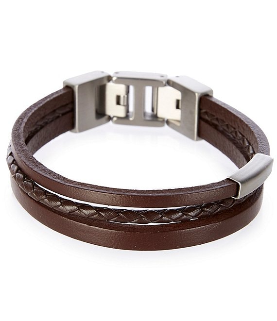 Vintage Casual Brown Leather Multi-Strand Bracelet - JF03714040 - Fossil