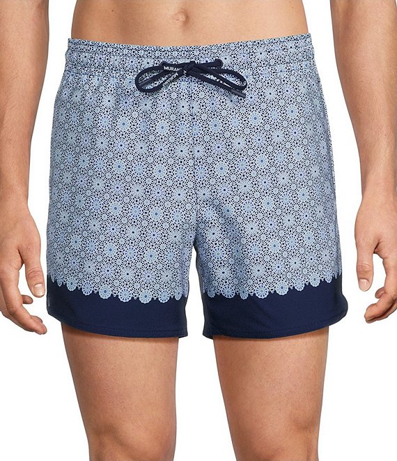 Murano Geometric Border 5#double; Swim Trunks