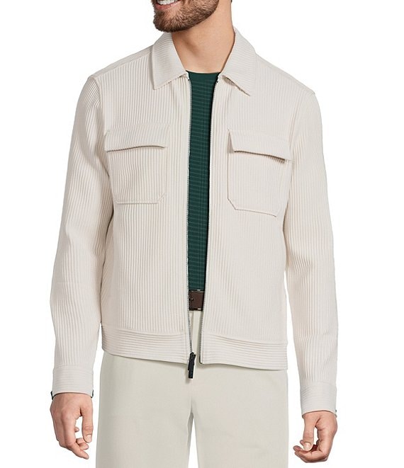 Murano In the Ferns Collection Slim Fit Ottoman Shirt Jacket, Light Stone - Image 1