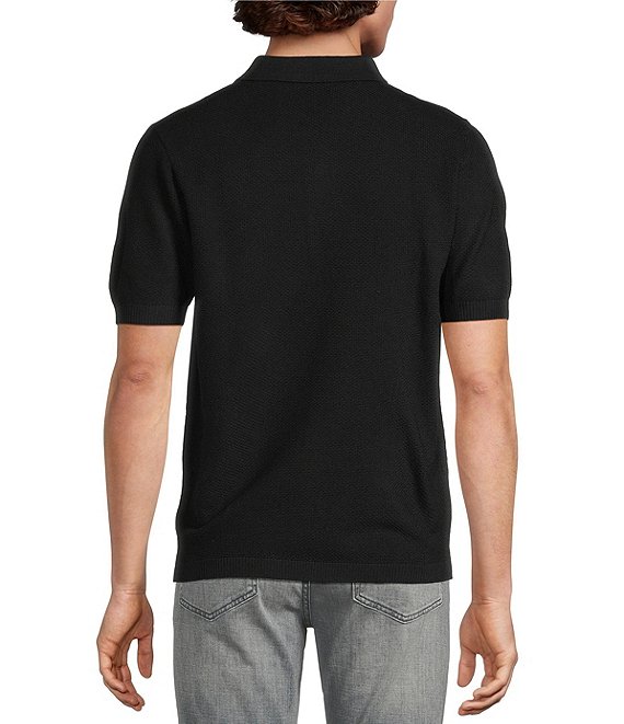 MANOF 【マノフ】 KNIT POLO TOPS Murano Knit Solid Short Sleeve Polo Shirt | Dillard's