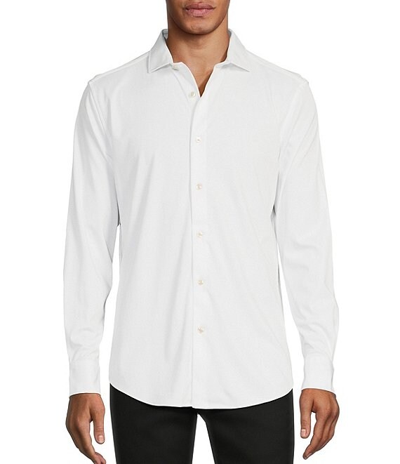 Murano Liquid Luxury Long Sleeve Knit Interlock Coatfront Shirt | Dillard's