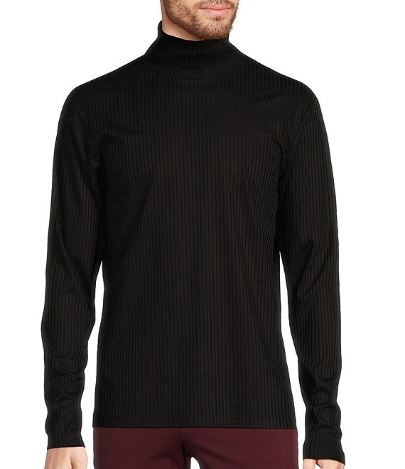 Murano Liquid Luxury Slim Fit Solid Interlock Ribbed Turtleneck | Dillard's