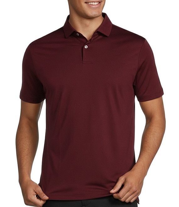 Murano Liquid Luxury Slim Fit Solid Interlock Short Sleeve Polo Shirt