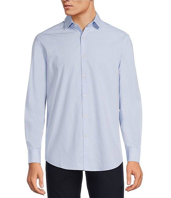 Color:Light Periwinkle - Image 1 - Solid Long-Sleeve Woven Shirt