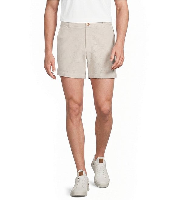 Murano Palm Springs Collection Eyelet Geo Print 5.5#double; Inseam Shorts