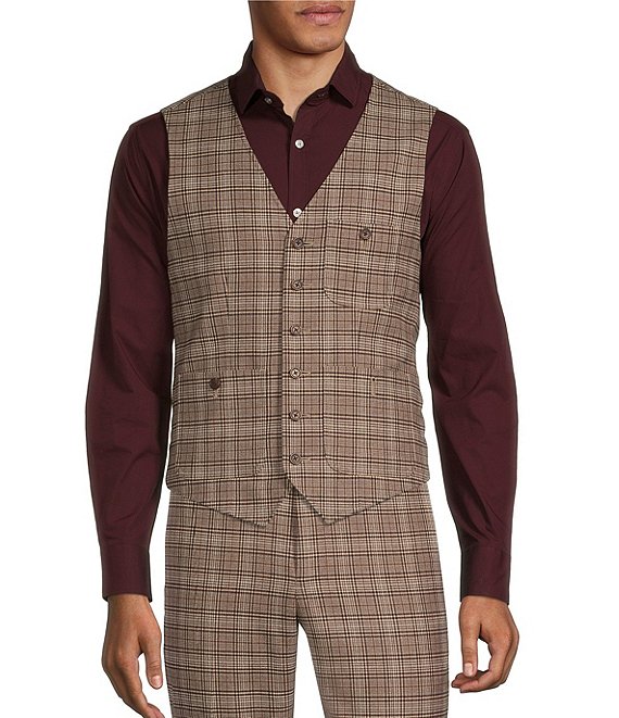 Color:Brown - Image 1 - Patch Pocket Suit Separates Vest