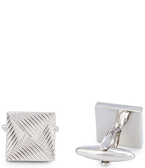 Murano Polished Folded Lines Cuff Links