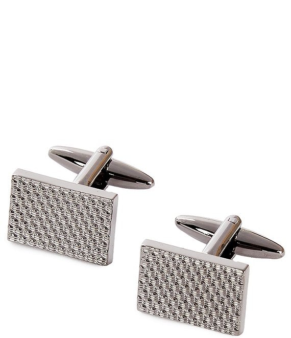 Murano Raised-Pattern Gunmetal Cuff Links