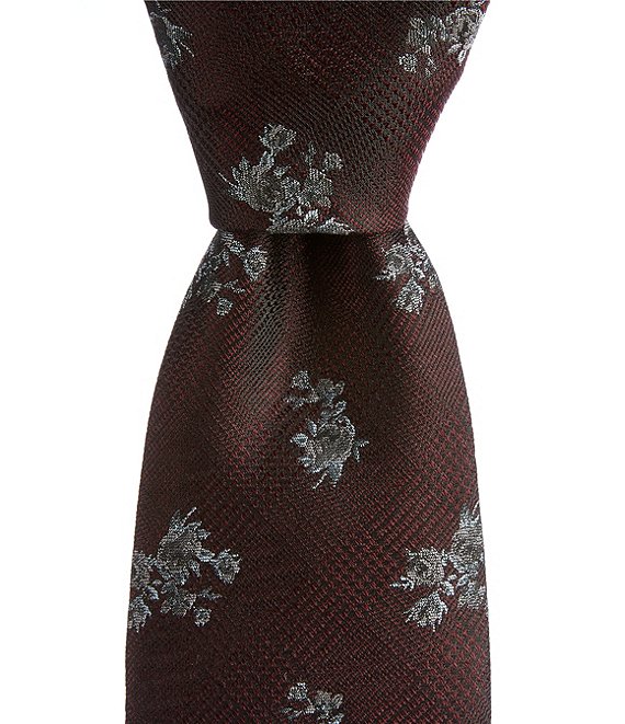 Murano Saint Flower Bunch 3#double; Narrow Woven Silk Blend Tie
