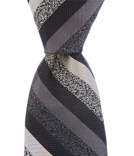 Murano Sateen Narrow Multi Stripe Silk Poly Tie