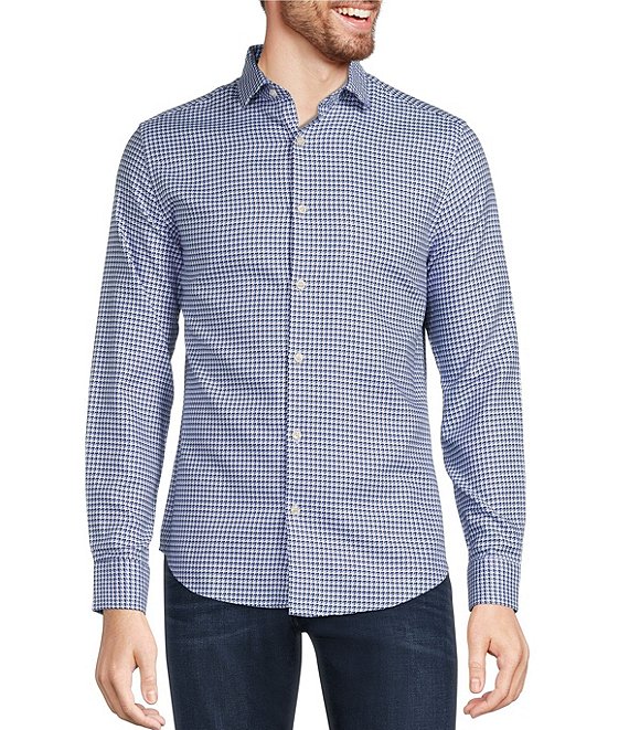 Murano Slim Fit Houndstooth Jacquard Long Sleeve Woven Shirt | Dillard's