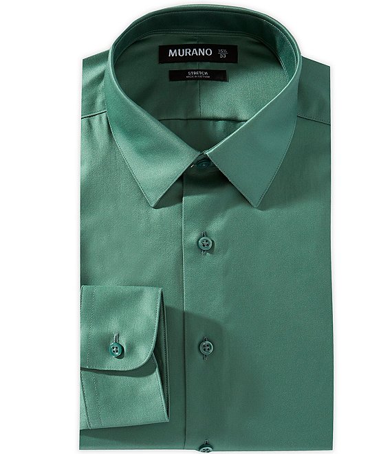 Murano Slim Fit Non Iron Point Collar Solid Dress Shirt