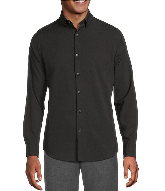 Murano Slim Fit Performance Stretch Solid Long Sleeve Woven Shirt