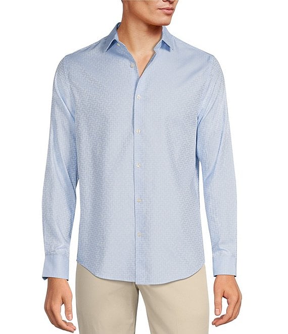 Murano Slim Fit Retro Square Jacquard Long Sleeve Shirt | Dillard's