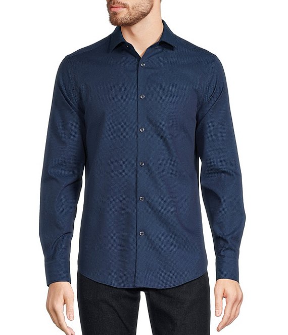 Murano Slim-Fit Small Dot Pattern Long Sleeve Woven Shirt | Dillard's