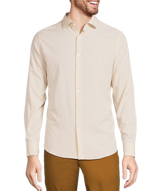 Murano Slim Fit Solid Performance Stretch Long Sleeve Woven Shirt