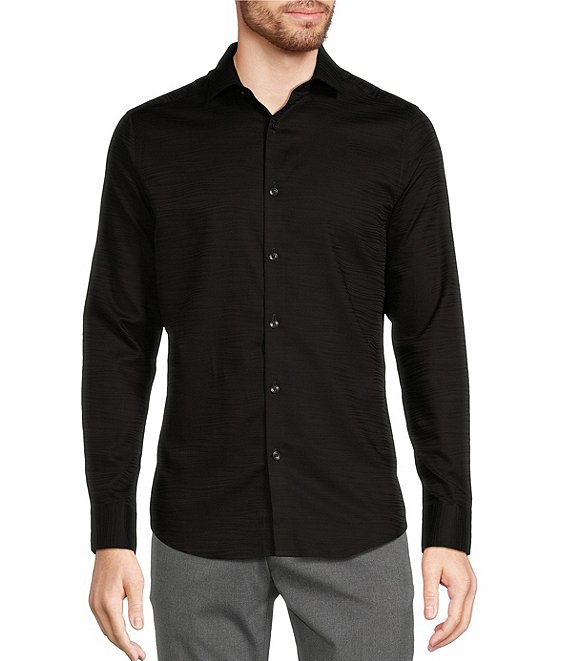 Murano Slim Fit Tonal Wave Pattern Long Sleeve Woven Shirt | Dillard's