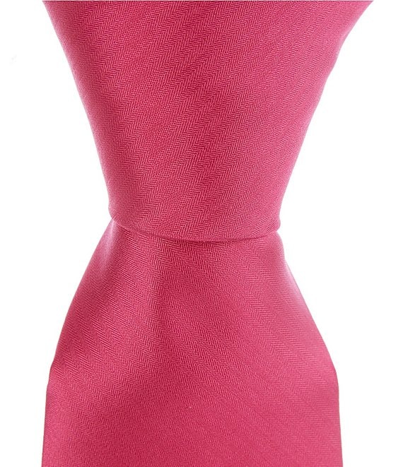 Color:Hot Pink - Image 1 - Narrow 3#double; Silk Tie