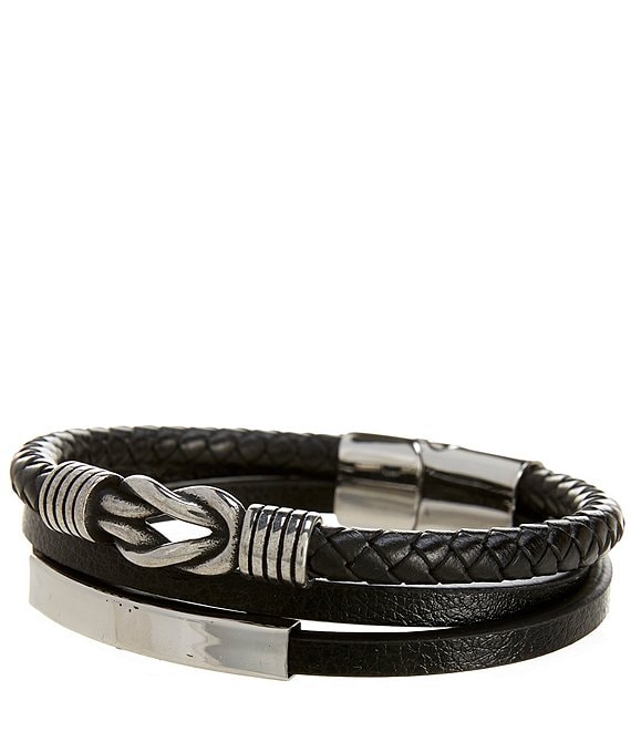 Murano Stacked Leather Bracelet
