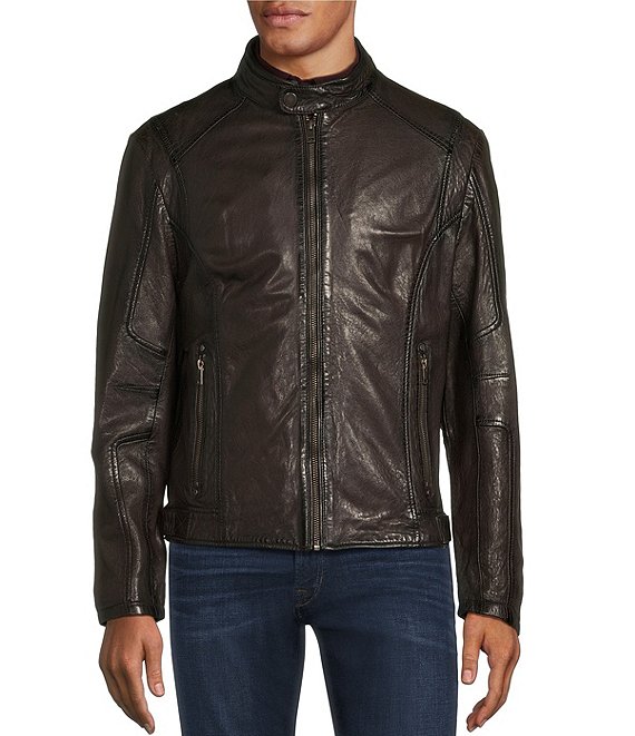 Murano Stand Collar Hipster Leather Jacket | Dillard's
