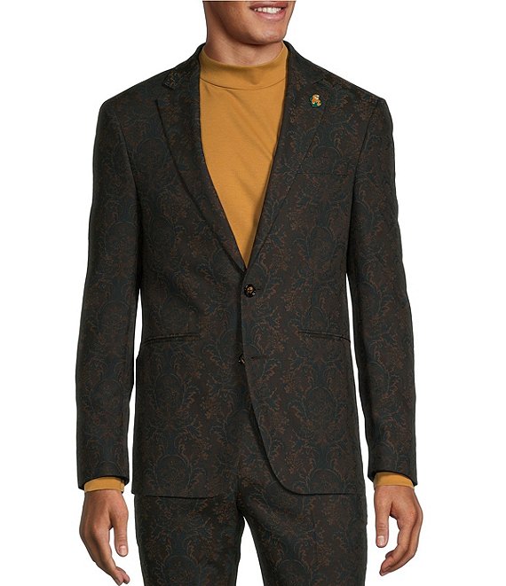 Murano Tigers of Tokyo Collection Slim Fit Damask Jacquard Suit